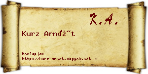 Kurz Arnót névjegykártya